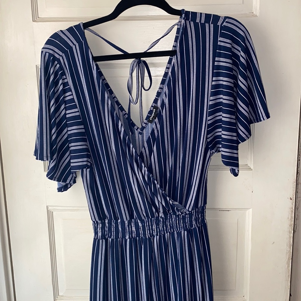 Express striped stretchy jumpsuit